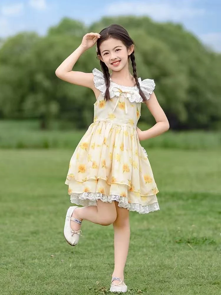 夏季【小雏菊】【法式蓬蓬裙】-仙女裙2025新款女童连衣裙