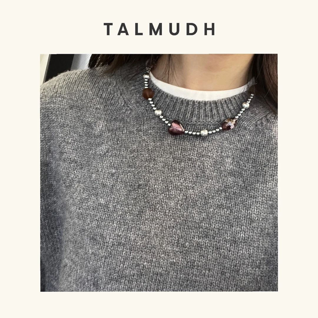 合金仿水晶手链 T/A 复古琉璃贝珠 小众设计项链