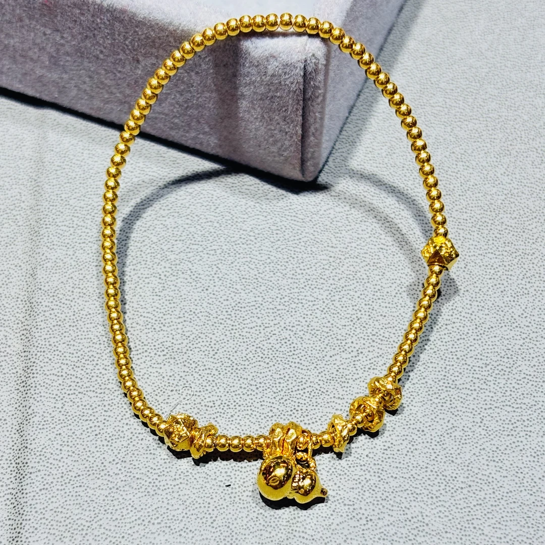 【至诚】足金999满串暴闪蹦迪盘缠奶葫芦金珠串（100件黄金）