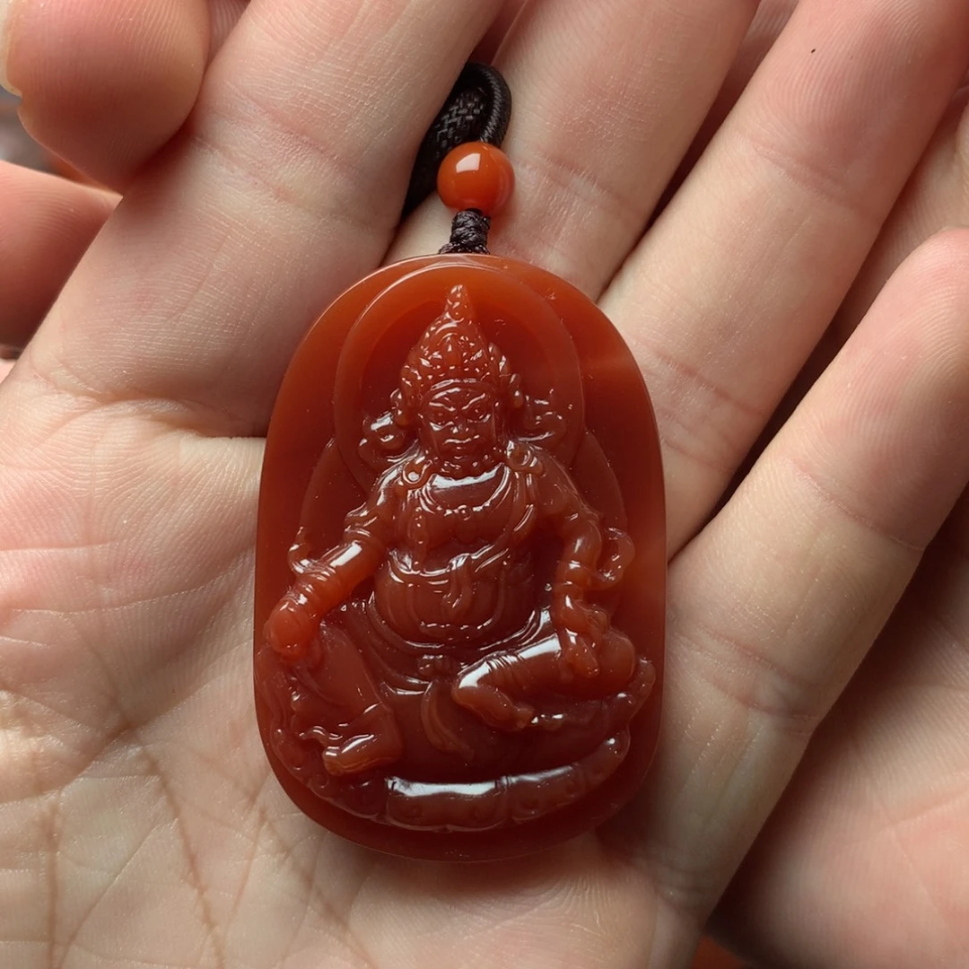 南红玛瑙未镶嵌1黄财神吊坠