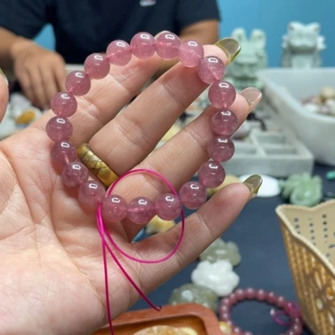 合金石英质玉（黄龙玉）手链