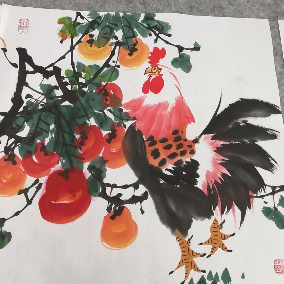 国画纯手绘的花鸟山水