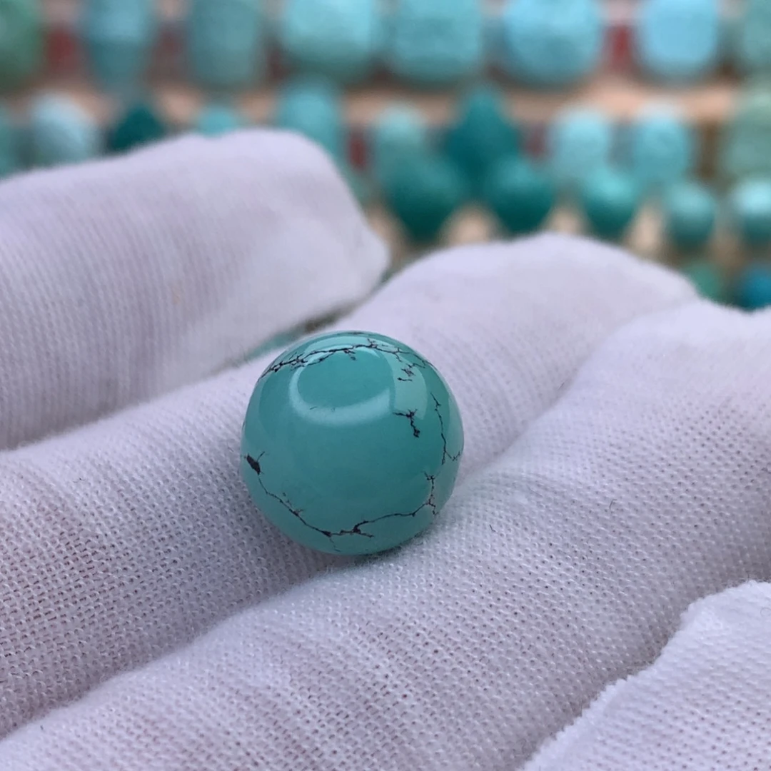 绿松石未镶嵌原矿绿松石圆珠