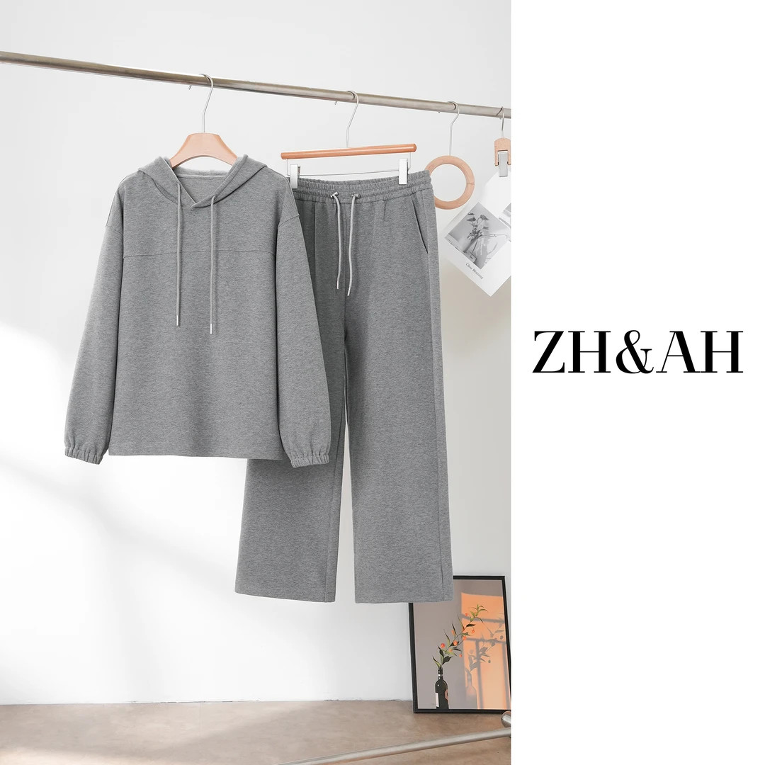 ZH&AH【本真】秋季新款时尚气质百搭设计师款孕期简约通勤套装裤