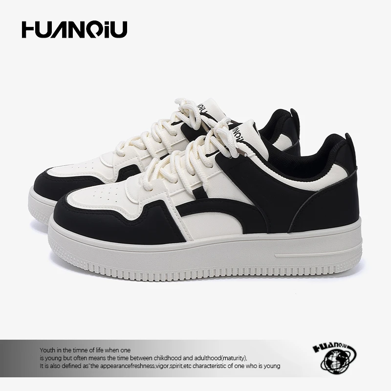 环球经典低帮板鞋男2025新款夏季时尚男鞋黑白熊猫小众设计鞋子男