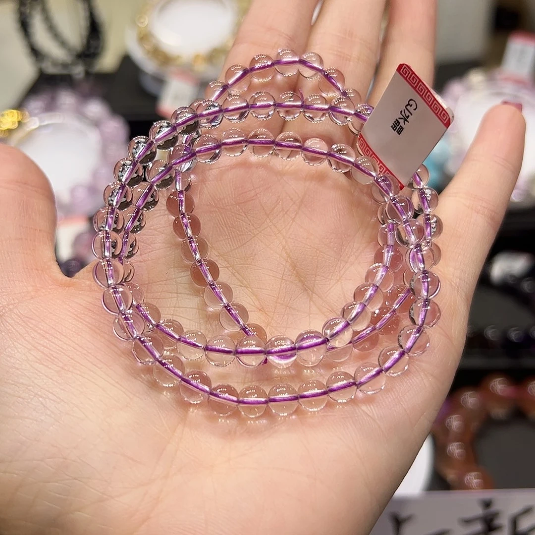 水晶手链未镶嵌Sg07玻紫全净体