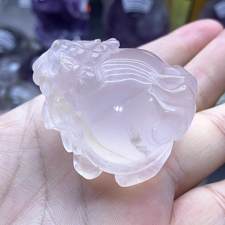 紫晶大型摆件（非配饰）未镶嵌6136粉水晶龙龟