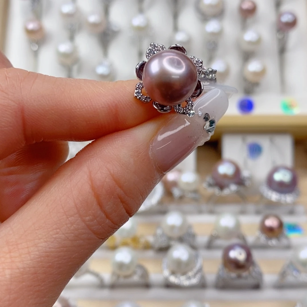 淡水珍珠戒指合金