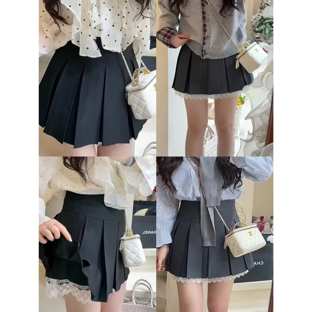 4949【妮妮裙】韩系减龄蕾丝花边半身裙