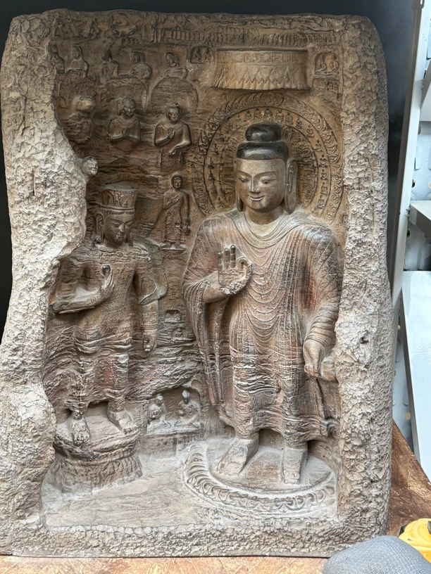 高端复古云冈石窟摆件