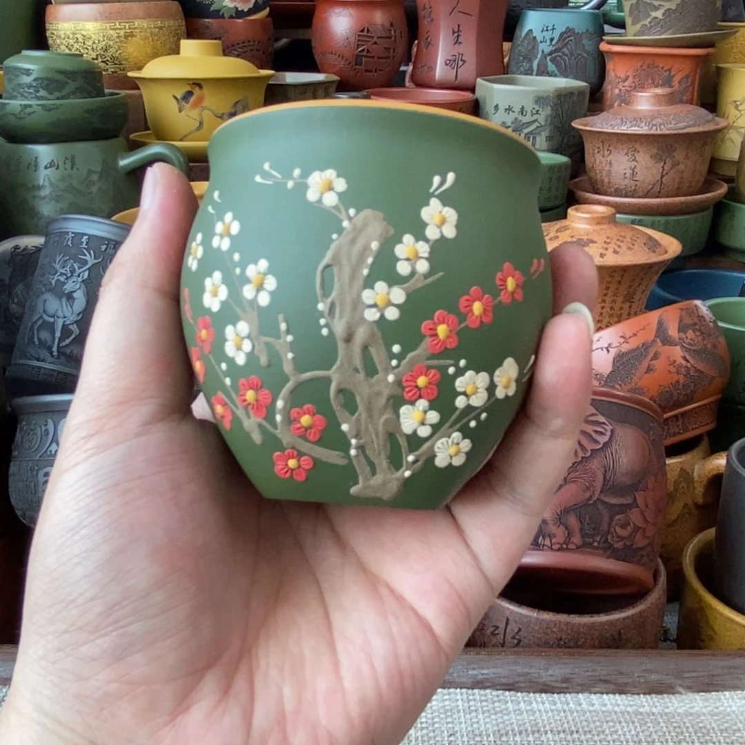 紫砂杯子宜兴全手工紫砂杯