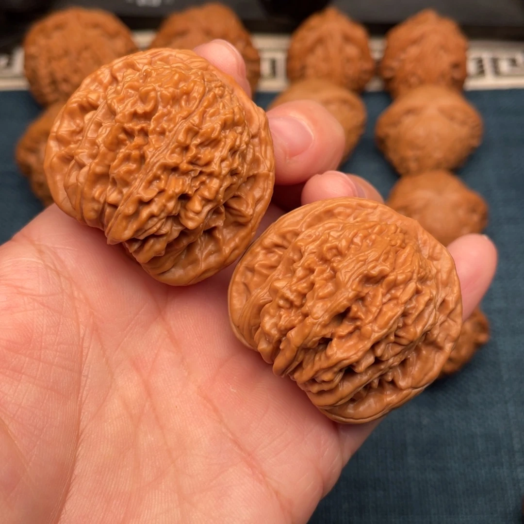 把件文玩核桃41全品红皮山地楼