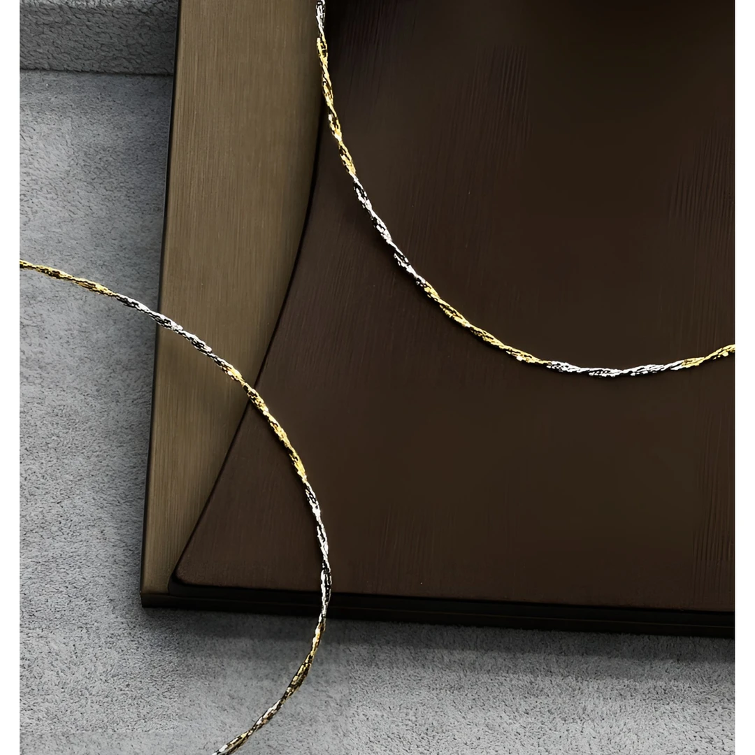 链子925银 925银简约百搭气质轻奢时尚坠链小众颈链金色项圈项链