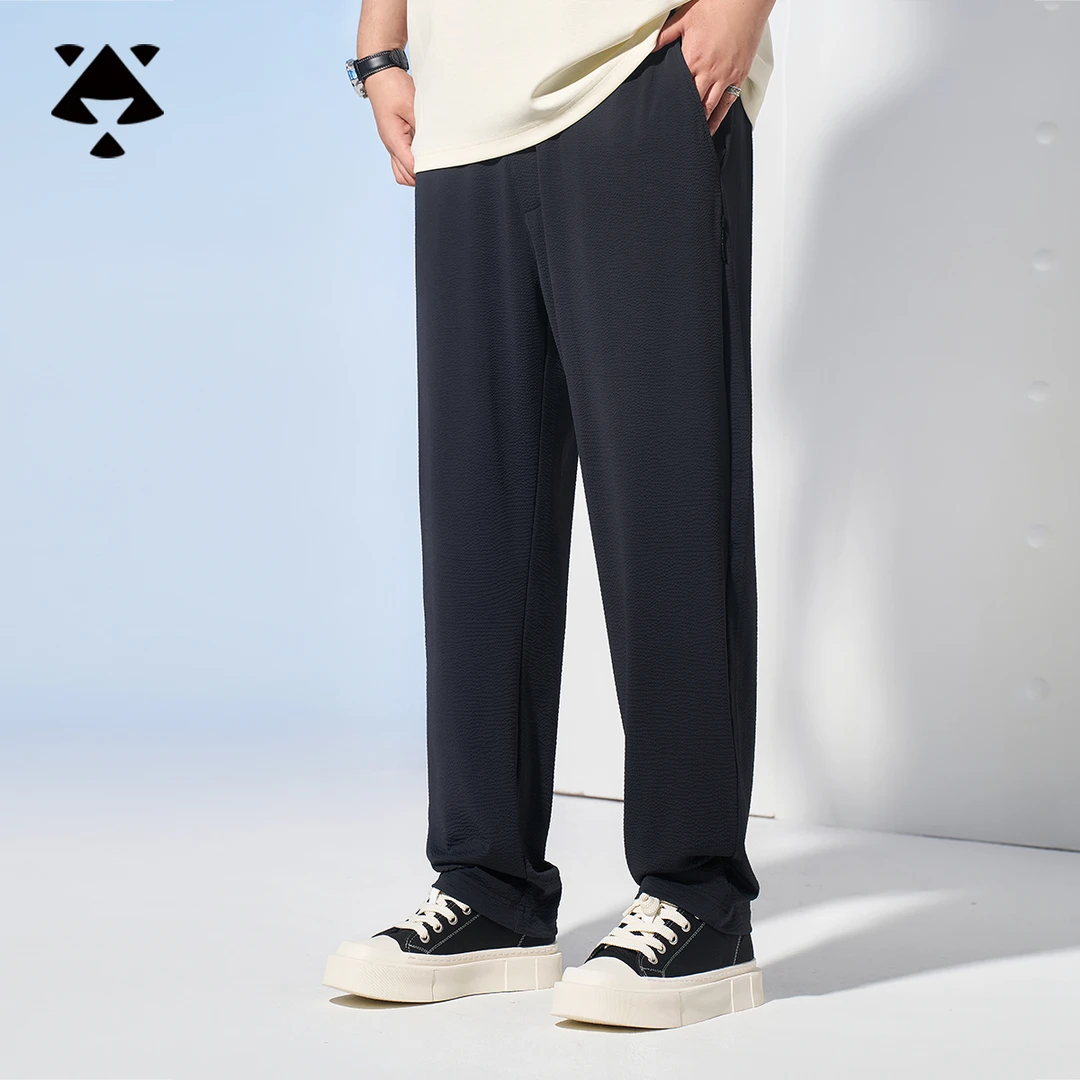 【玉米格冰丝裤】森老板大码男装夏季速干凉感裤子男胖子宽松显腿瘦