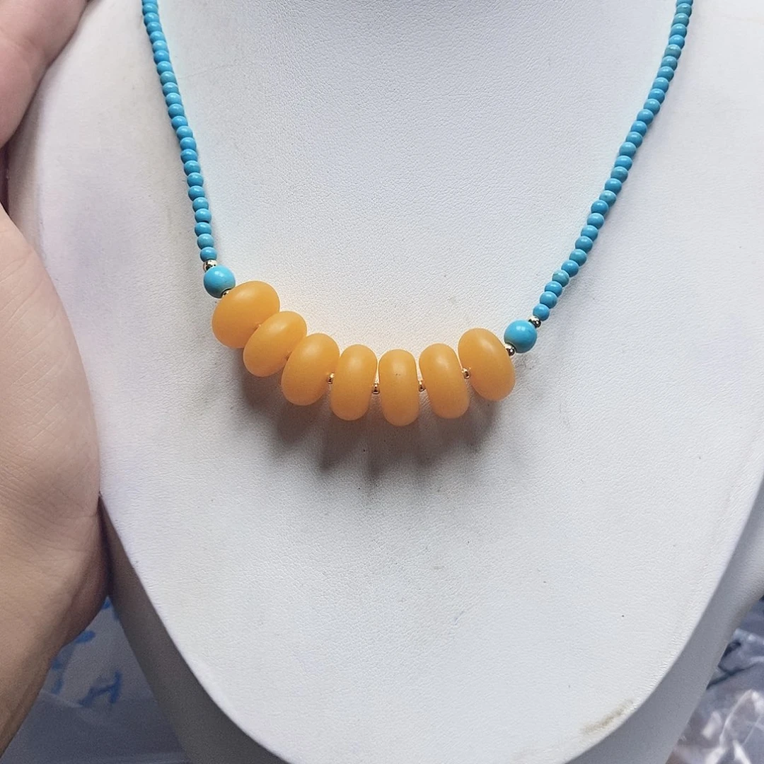 未镶嵌耳饰玛瑙/玉髓处理项链27