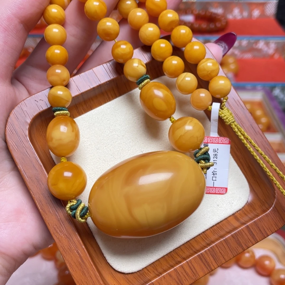 蜜蜡未镶嵌颈饰项链