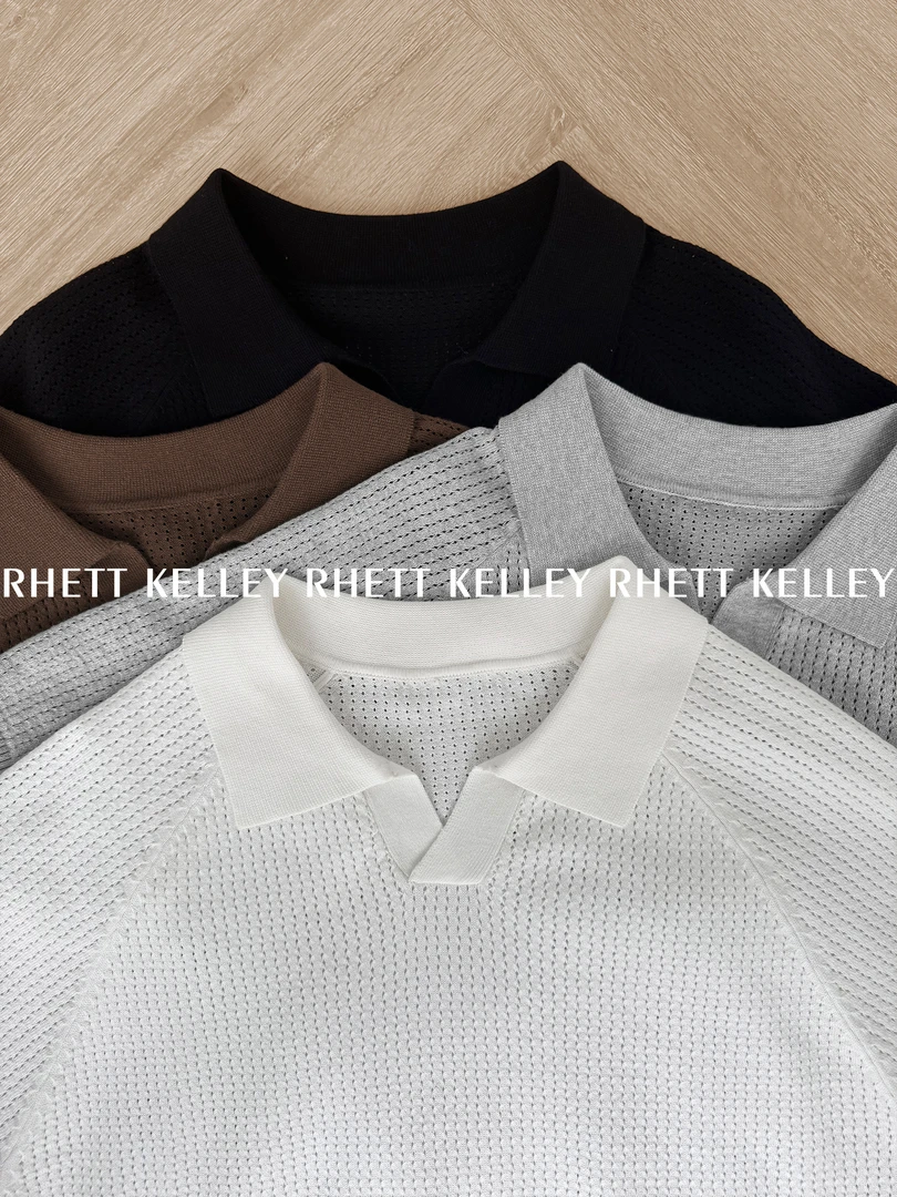 『镂空冰丝 凉感轻盈』老钱风松弛感镂空设计休闲海鸥领针织POLO