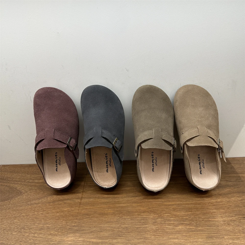 6998-2厚底半托包肯鞋新款秋冬季外穿一脚蹬懒人鞋百搭平底博肯鞋