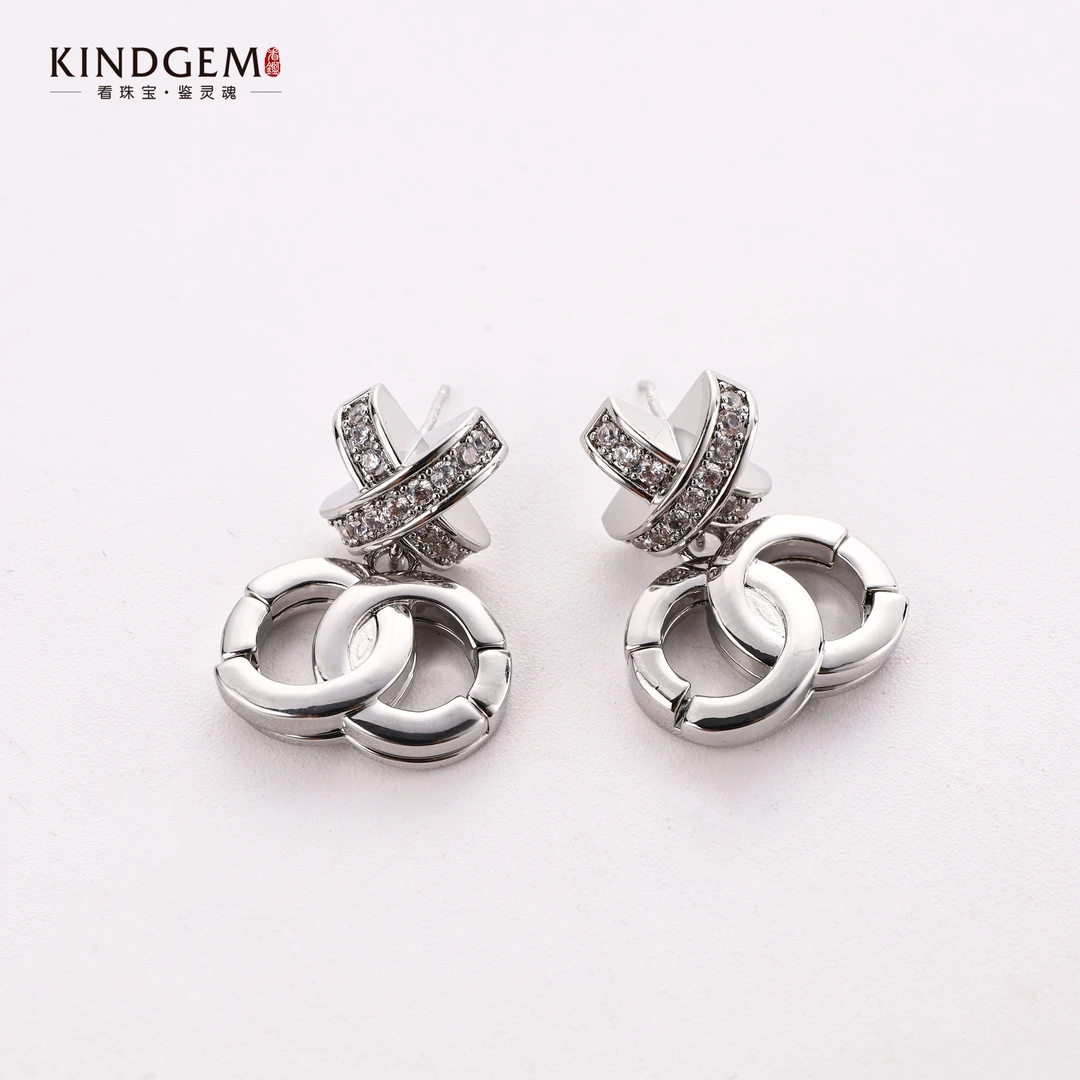 铜合金锆石耳饰 轻奢个性百搭精致小众时尚耳环 BA25XXAC-25689