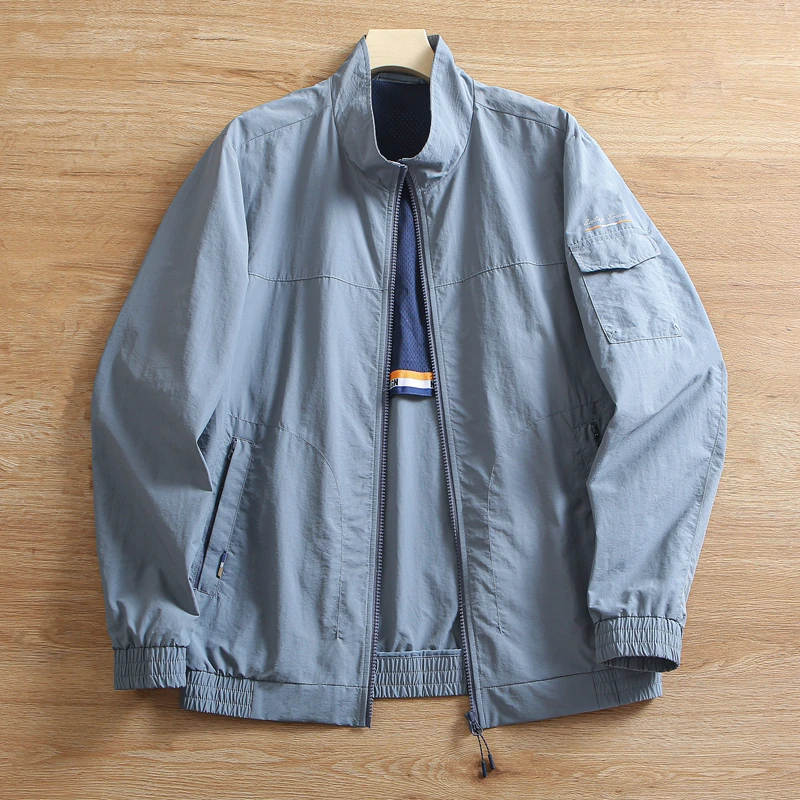 H系撤柜男装尾货立领夹克外套男春秋季休闲百搭时尚工装上衣