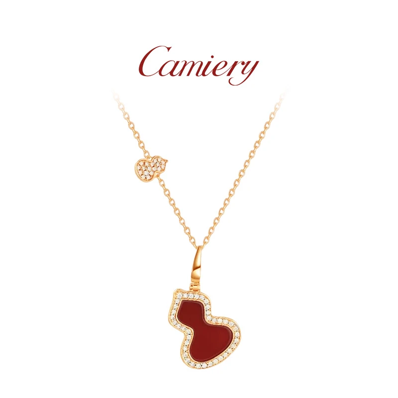 CAMIERY/卡美瑞 时尚轻奢拼钻葫芦项链红色款