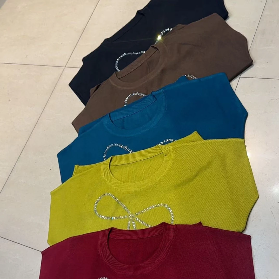 常规简约长袖网红圆领T恤心形轻职风短袖打底衫夏季