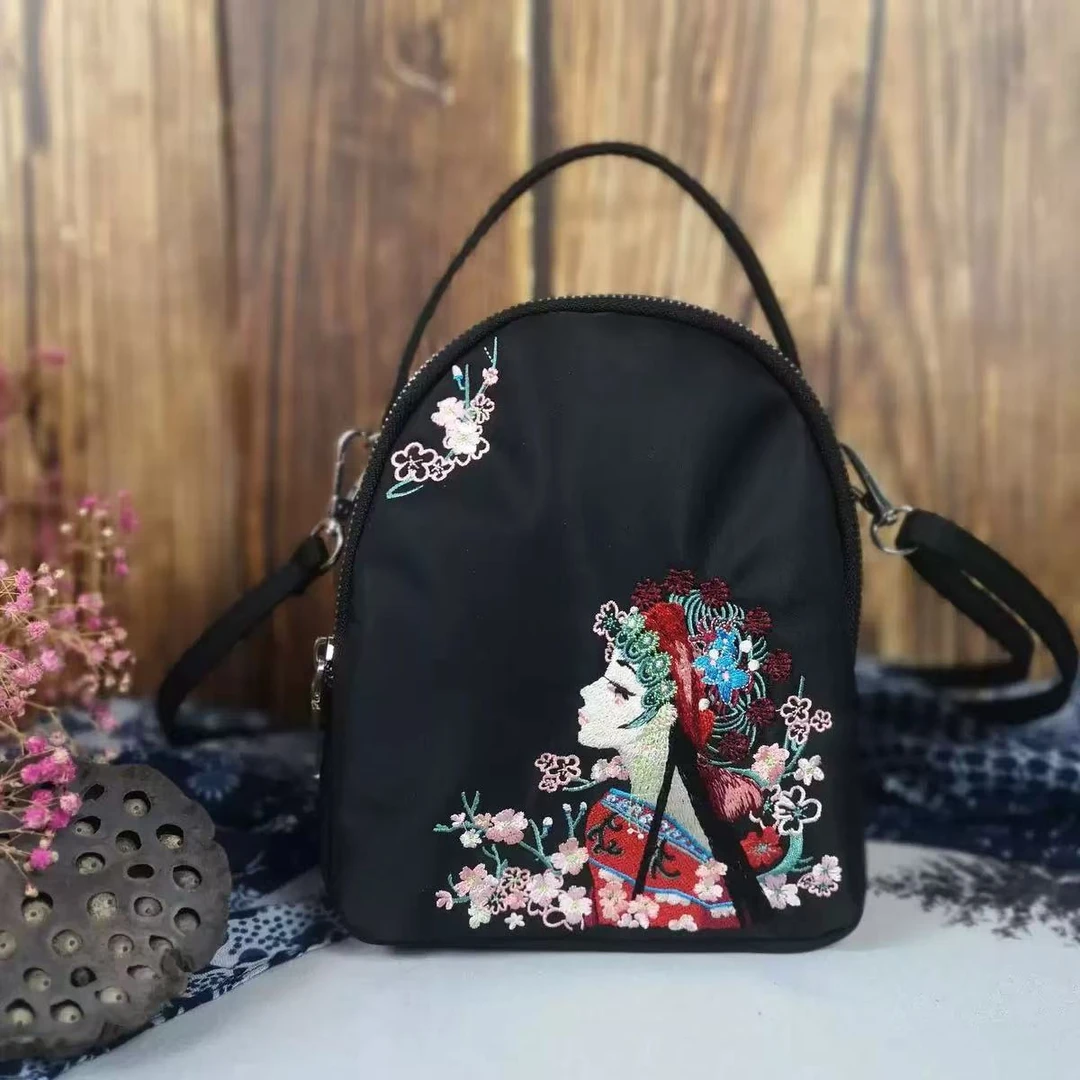 唐汉布依女装双肩包小容量国风刺绣小背包H