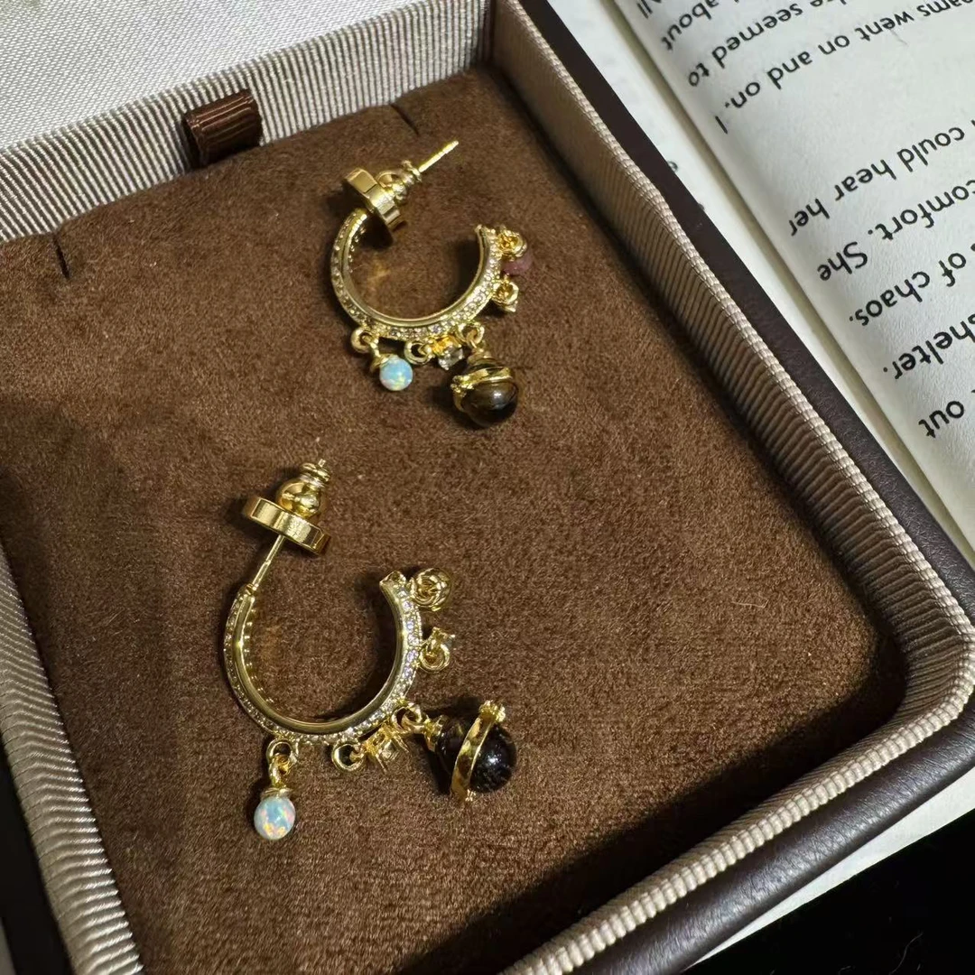 铜合金耳饰 小众设计多巴胺耳饰-5019