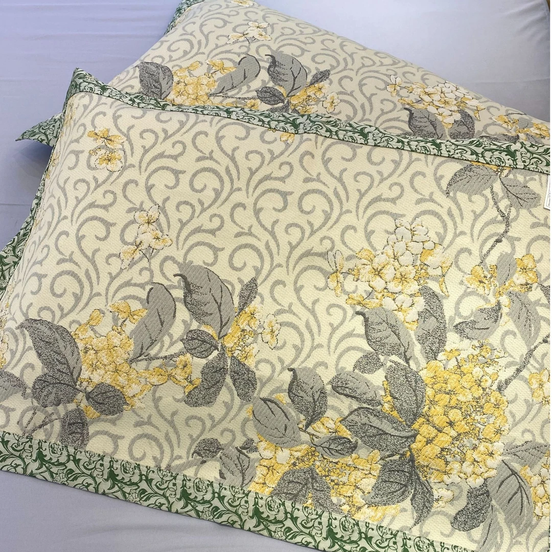 多层纱布枕巾--花枝俏黄