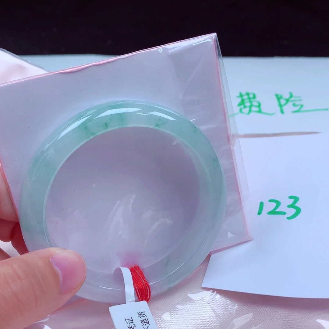 未镶嵌手镯翡翠缅甸天然A货翡翠手镯55.5