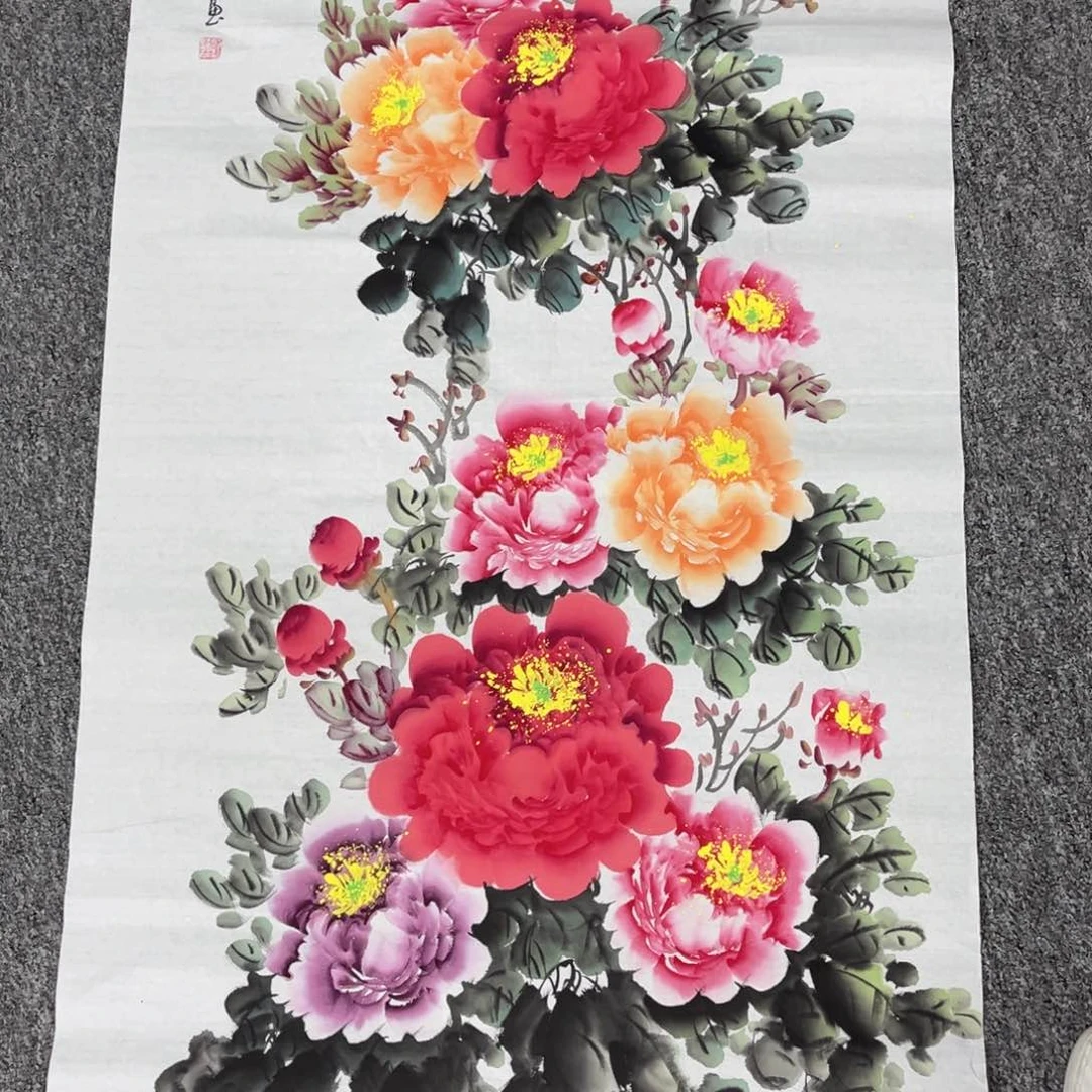 国画卖字画的小男孩