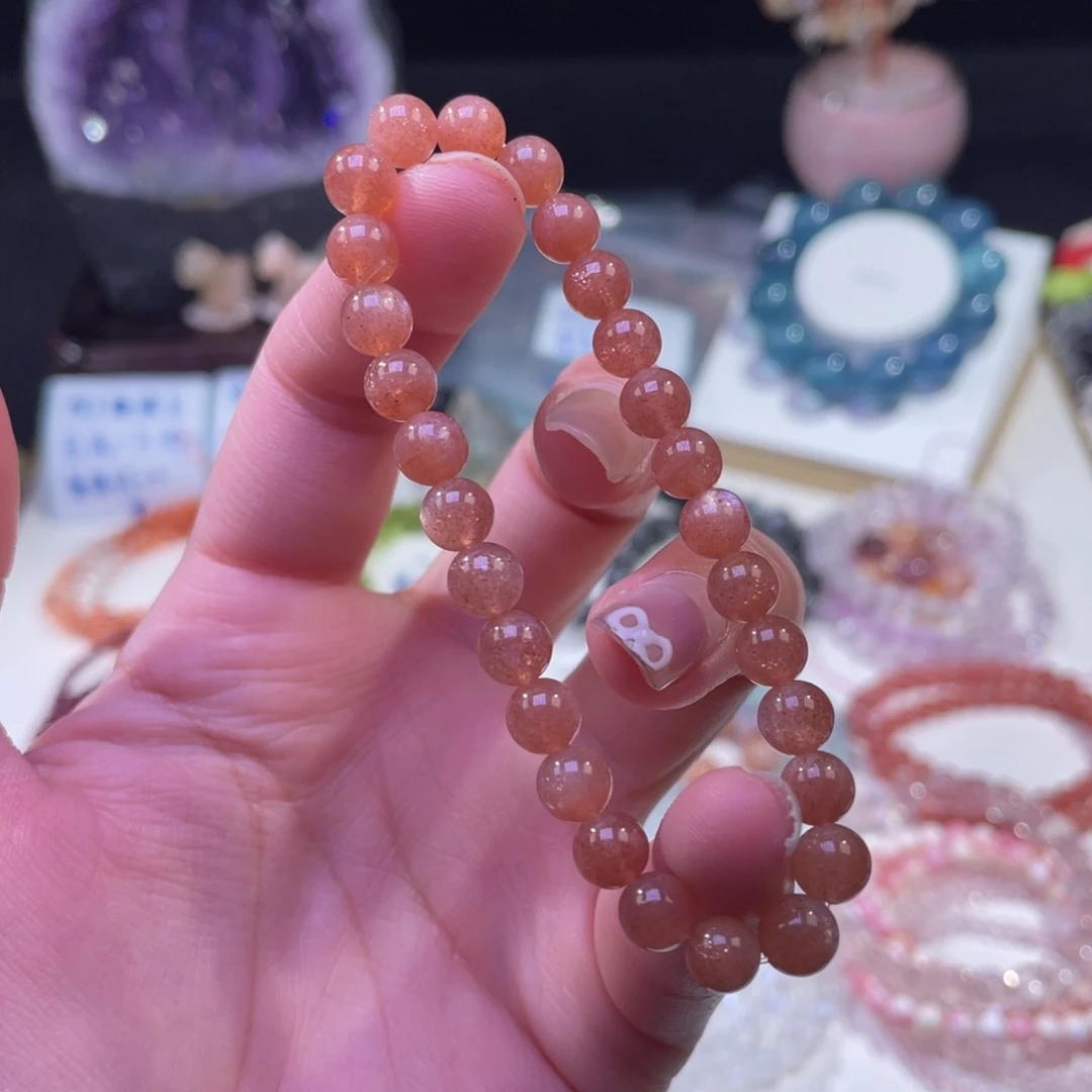 未镶嵌手链水晶满金沙太阳石6+