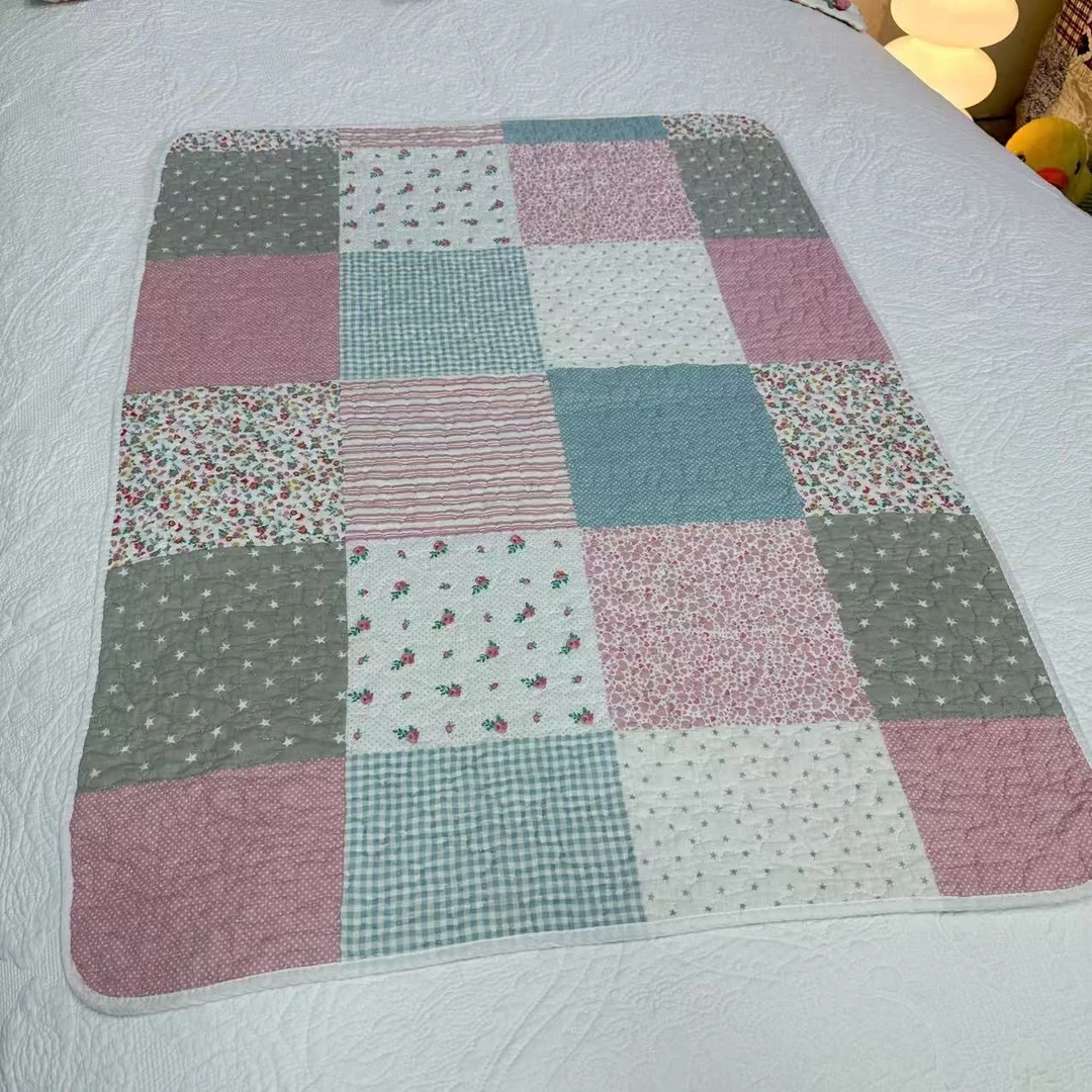 平纹棉床垫沙发垫可机洗绗缝夏被双面格子夹棉床盖