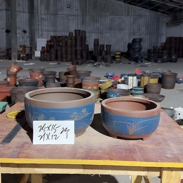 手工制作紫砂花盆20