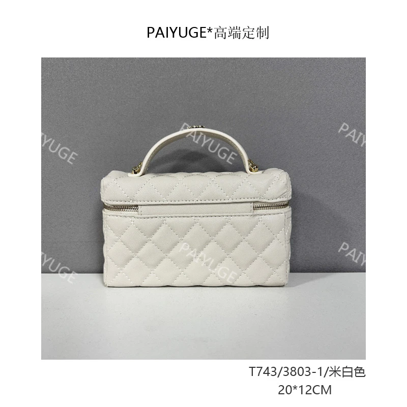 T743/3803-1/米白 paiyuge高端订制女士手提单肩斜挎包 2357孤品
