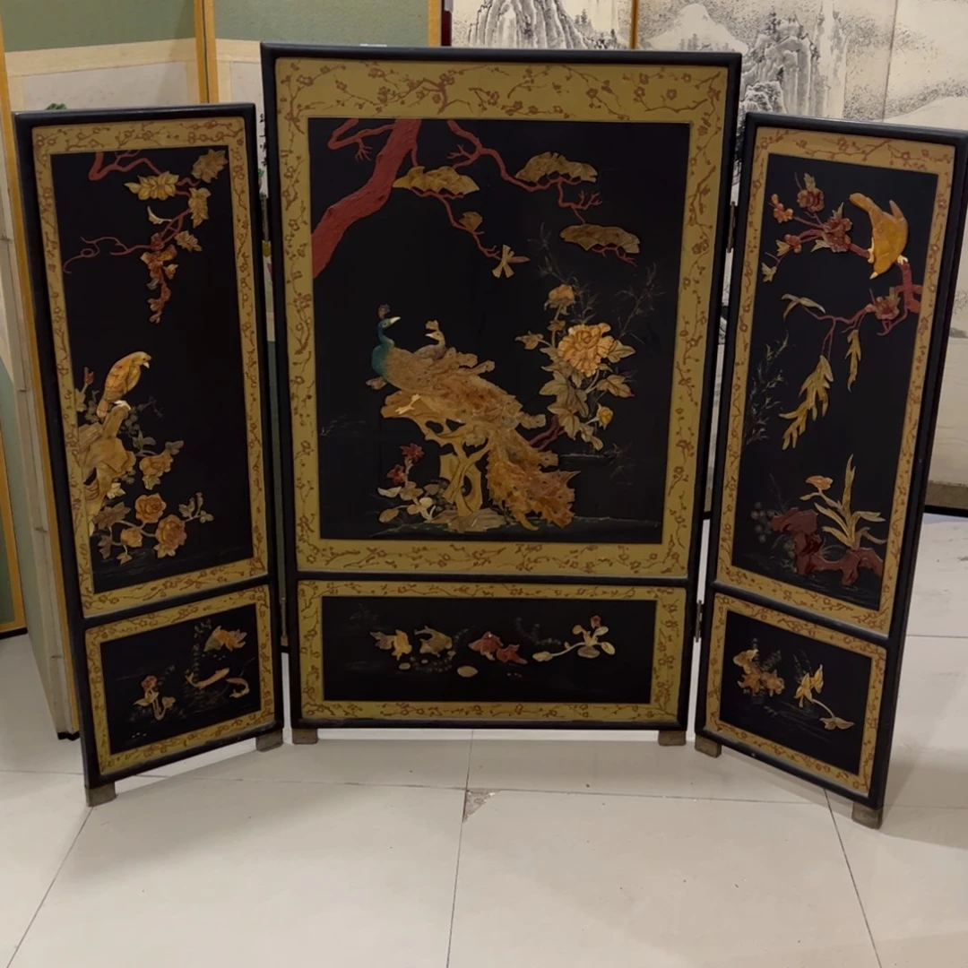 绘画屏风框画茶空间设计