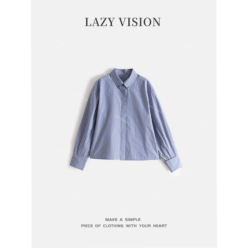 LAZYVISION中长款条纹女士衬衫ZMD-21231小小