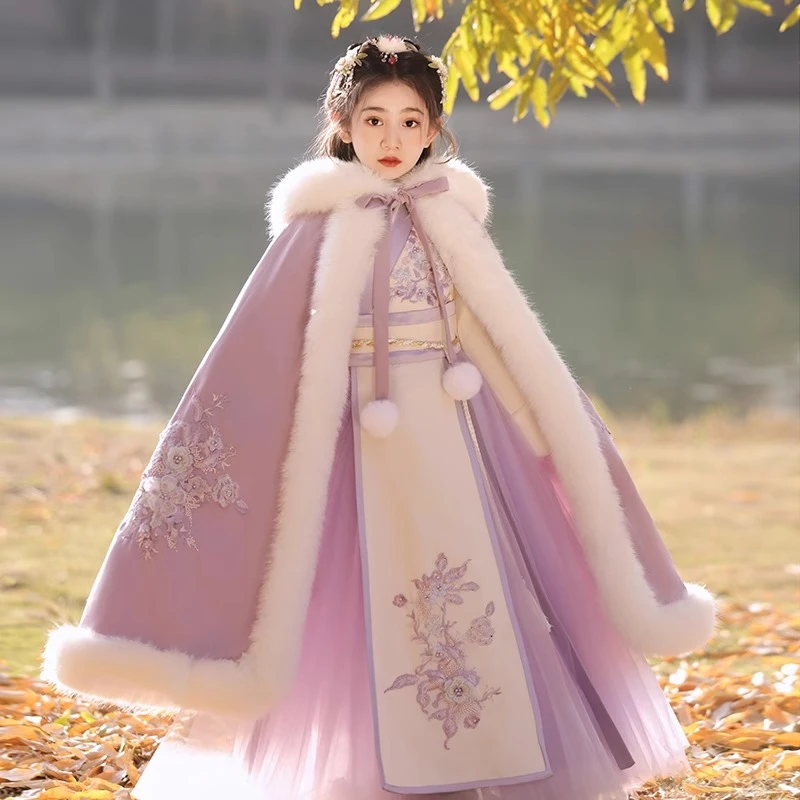 女童汉服2025新款冬款中国风古装唐装冬季女童汉服古装儿童汉服