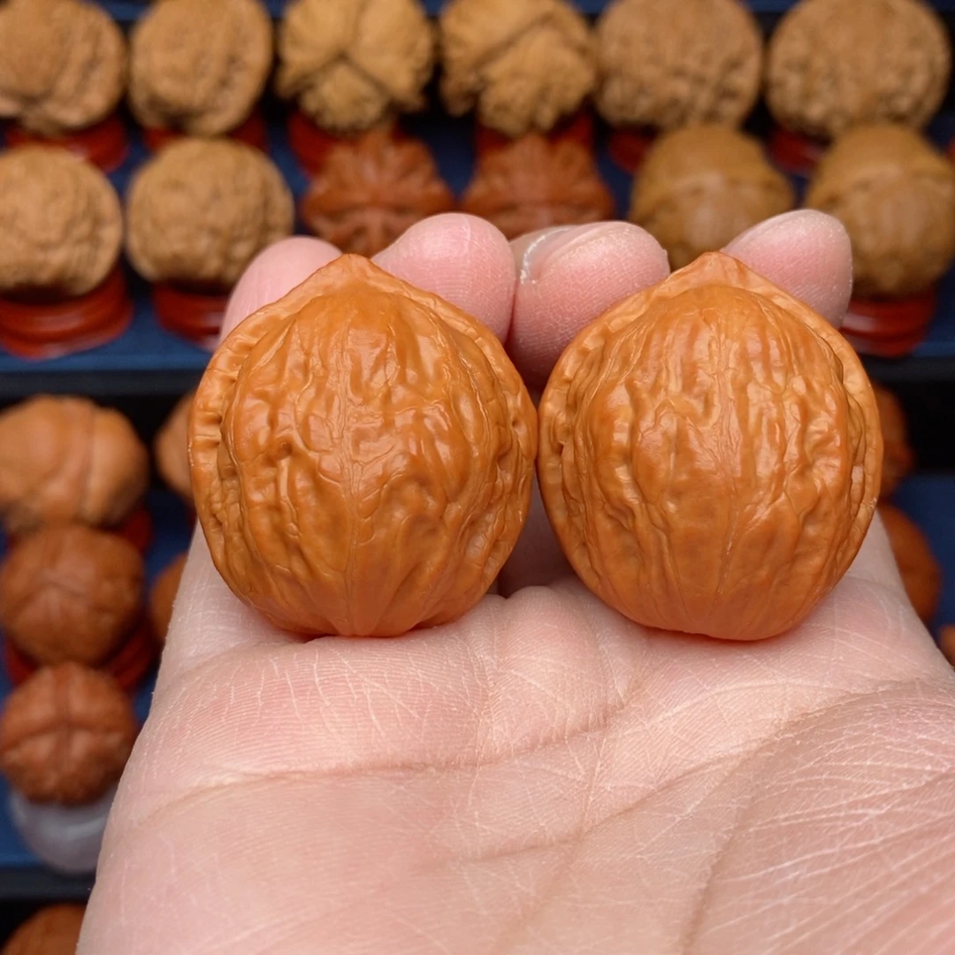 把件文玩核桃手捻野生粗筋官帽