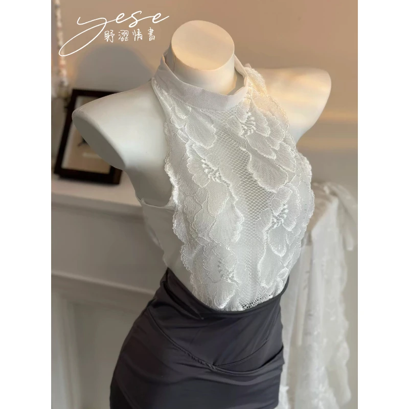 【秘书姐姐】 Yese野涩情书纯欲蕾丝包臀裙镂空性感约会连衣裙气质