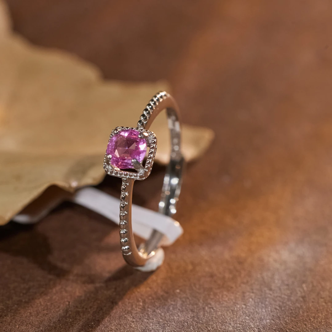 【歪歪】圆面*彩蓝宝戒指*S925银镶嵌W9273