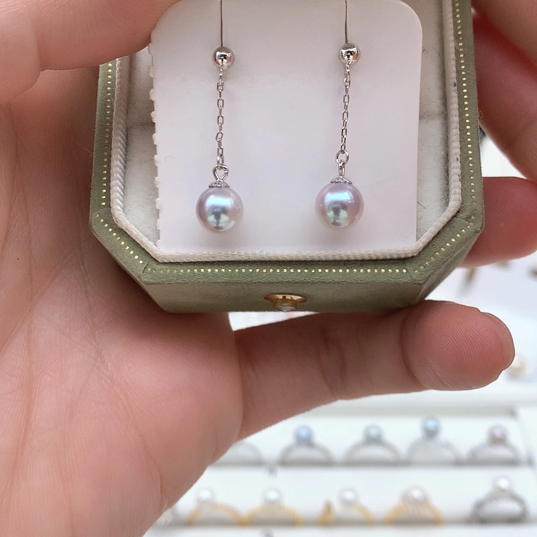 海水珍珠7-7.5mm真多麻大风吹银S925镶嵌