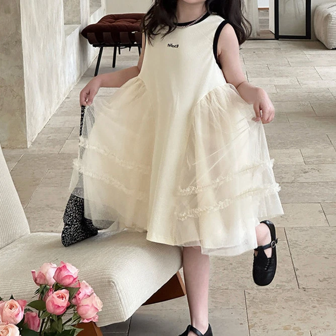 柳柳定制 2025儿童夏季新款裙子背心蓬蓬裙中大童新品童装 5087