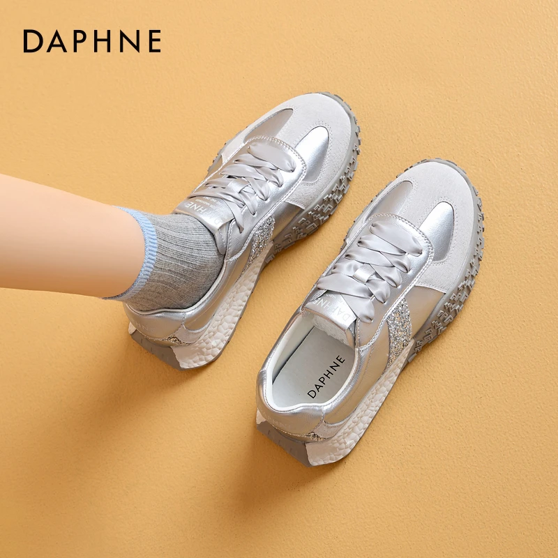 达芙妮2025新款秋季时尚德训鞋厚底软底休闲鞋ins百搭透气运动鞋