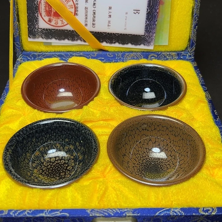 无***外茶盏建盏四色盏名家