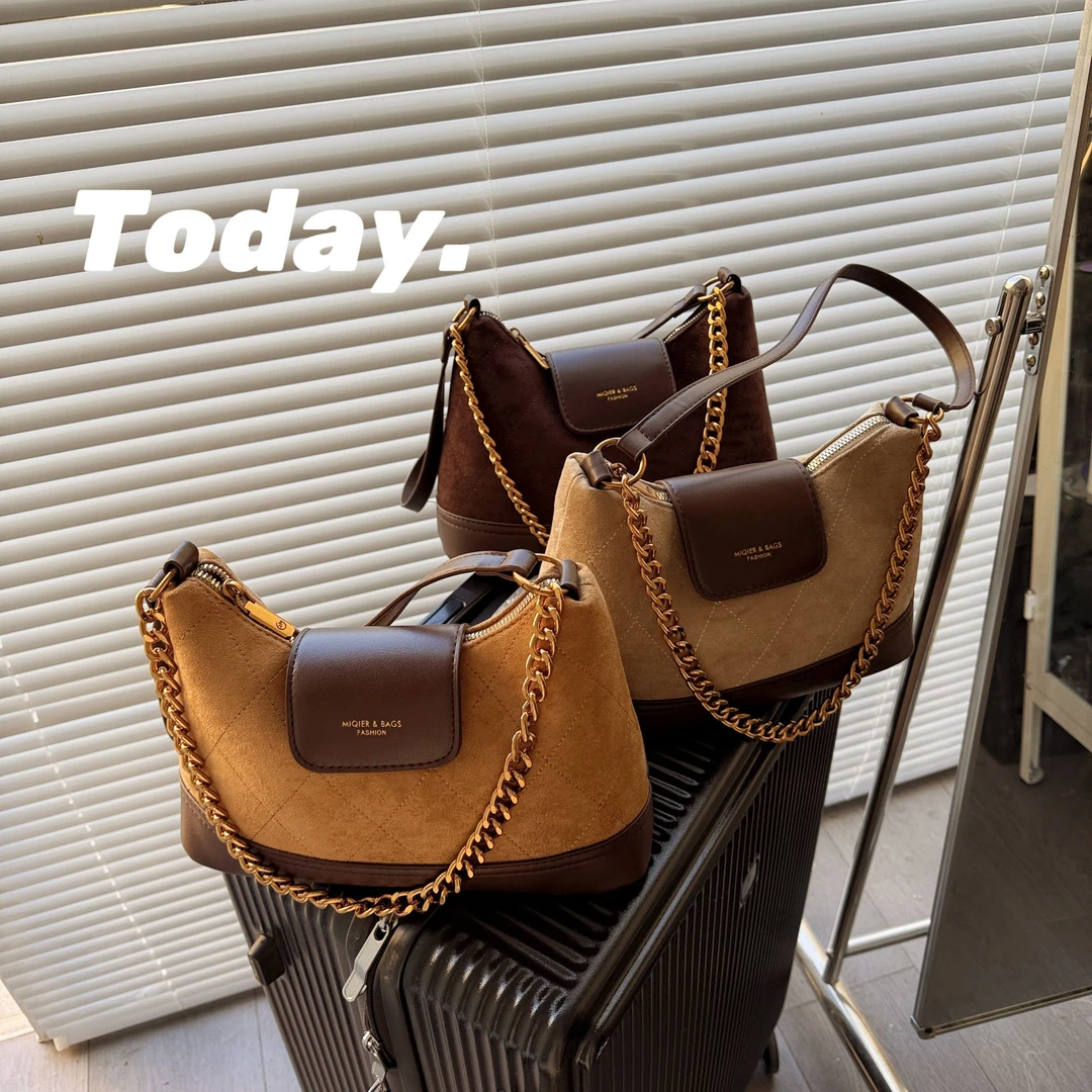 【麂皮暖冬】25秋冬爆款质感大容量单肩包小众甜美风韩系耐磨简约风