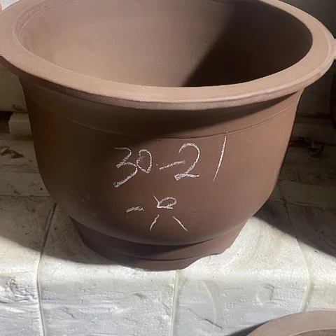 紫砂中国宜兴紫砂花盆，