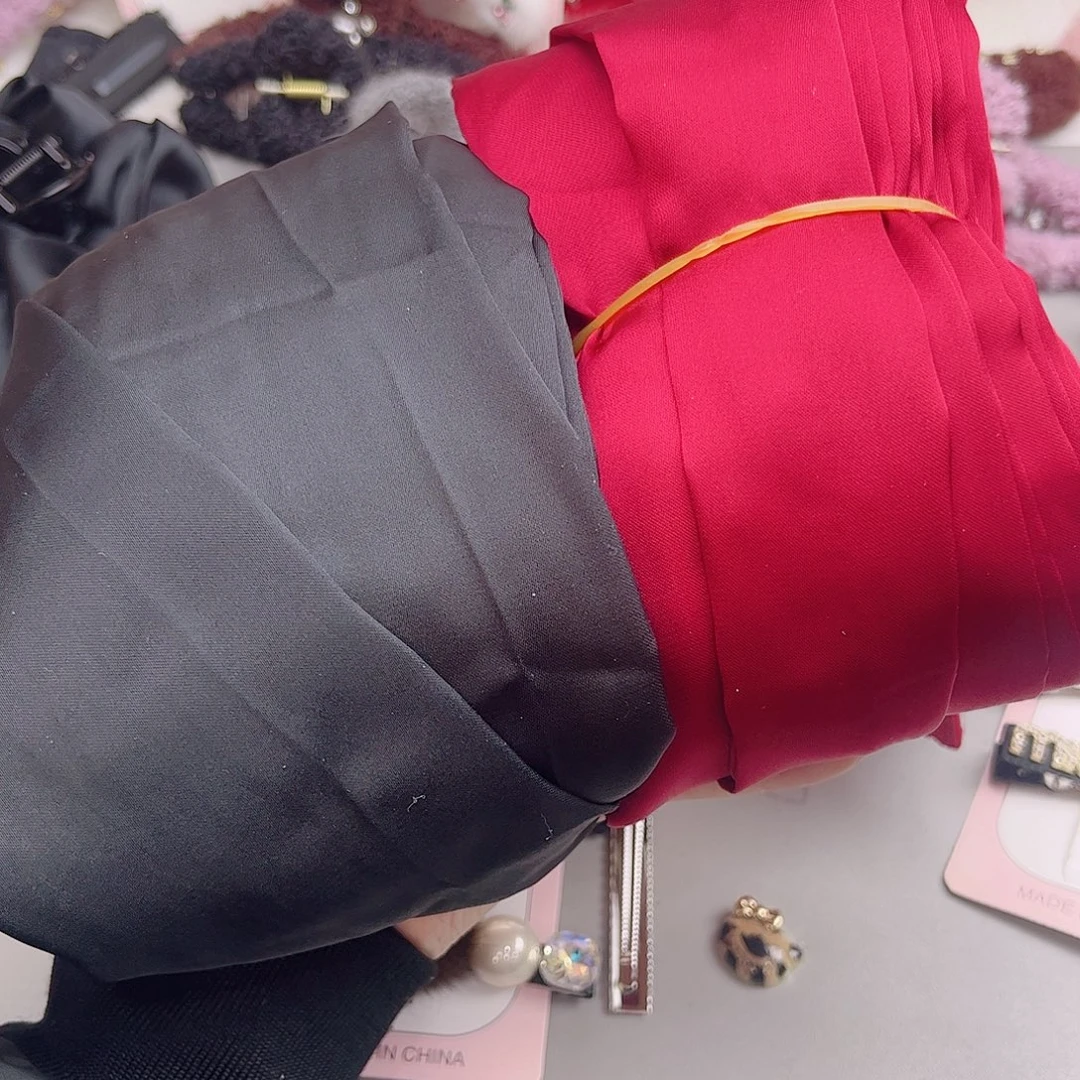 布艺非金属缎面布筒黑色酒红色各30码