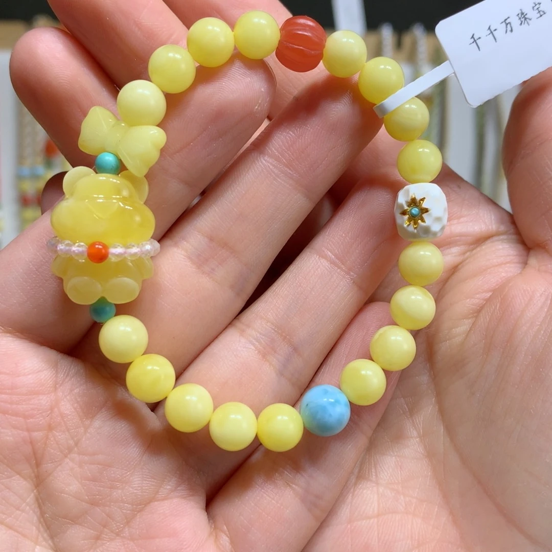 蜜蜡手链未镶嵌7.4m m