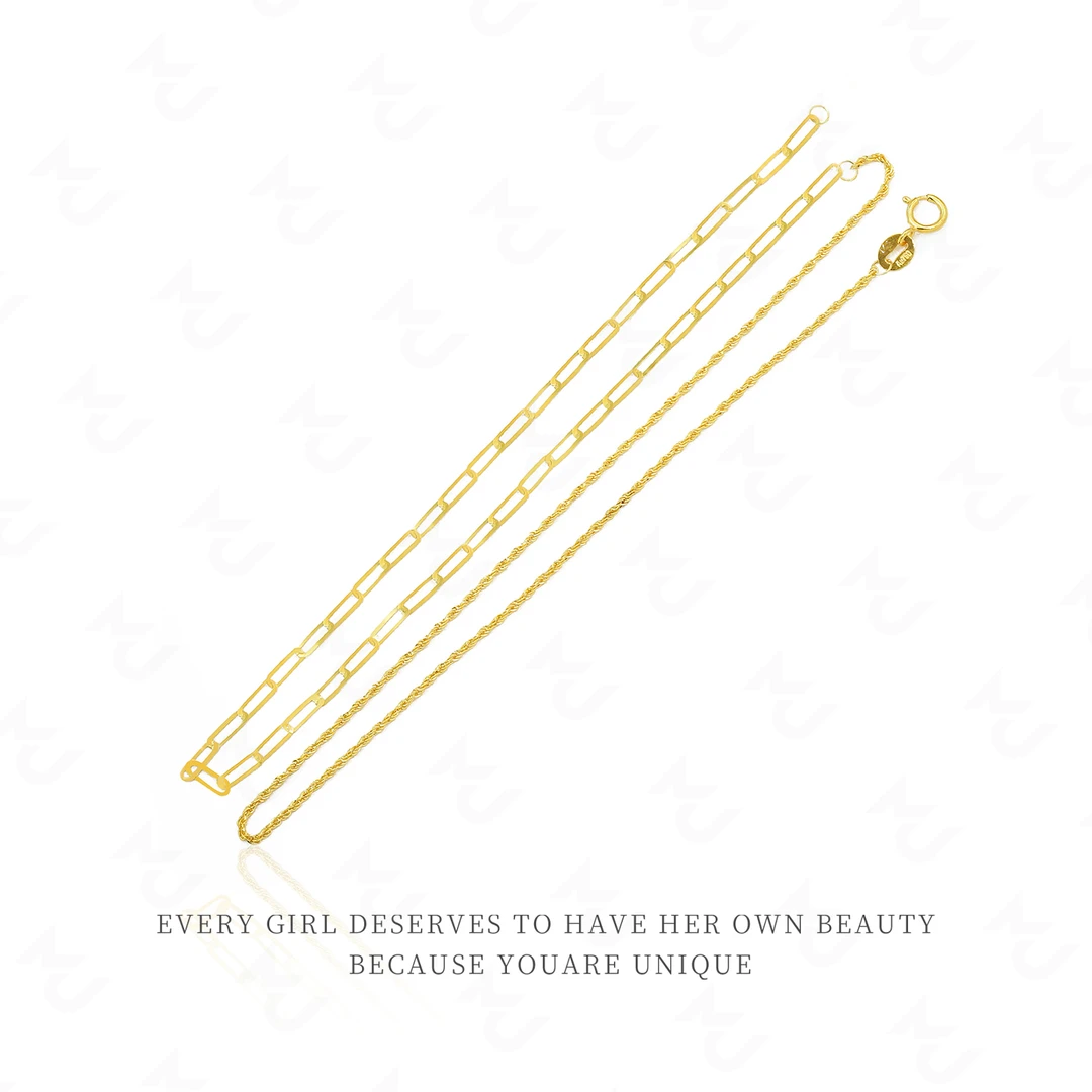 18k金AB麻绳链 链长45cm【QL07444】